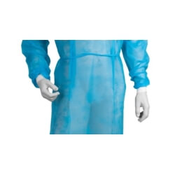 47 Медицинский халат из нетканого материала (манжеты), синий, 10 штук. - 1