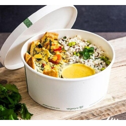 Toidukauss PLA-vooderdatud paberist, 1400 ml, 185-seeria, pakis 50 tk - 1