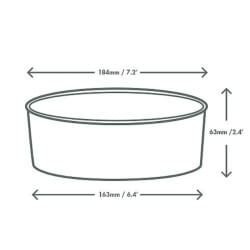 Toidukauss PLA-vooderdatud paberist, 1100 ml, 185-seeria, pakis 50 tk - 1