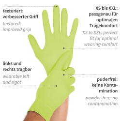 Nitrile gloves Safe Light | powder-free Green  100tk - 1