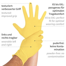 Nitrile gloves Safe Light | powder-free Yellow  100tk - 2