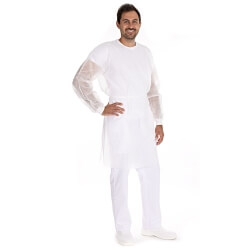 Hygostar Gowns with knitted cuffs | PP  White 10tk - 1