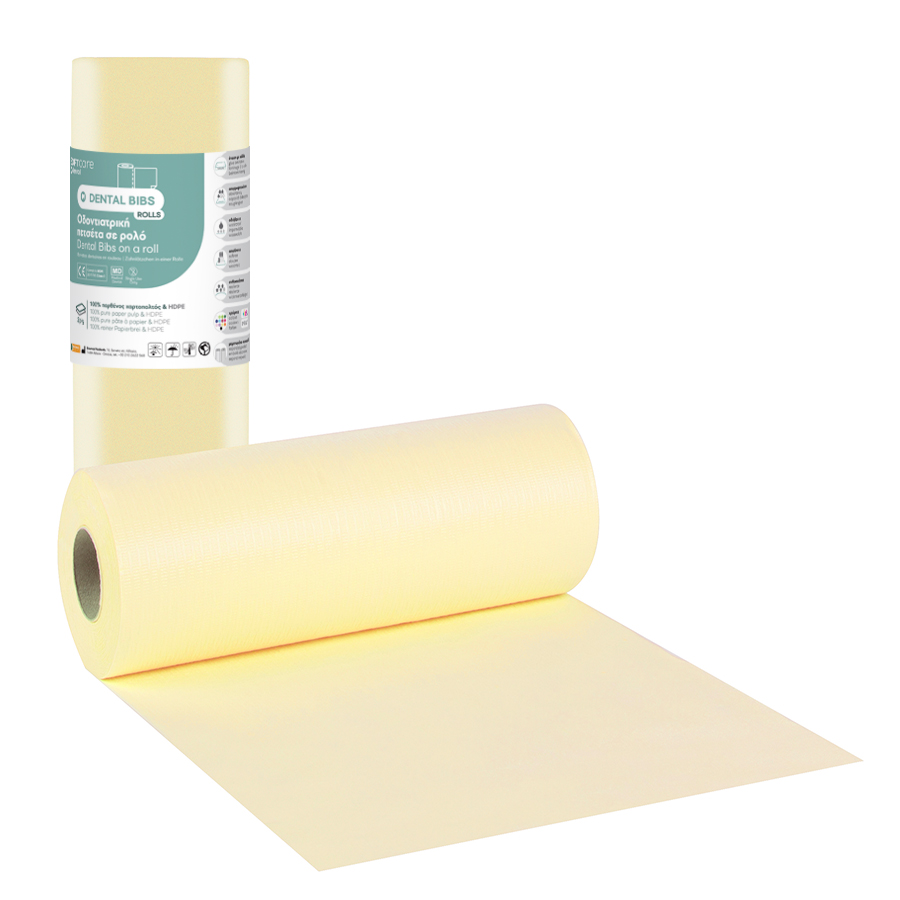 Dental bib Soft Care on a roll - Yellow