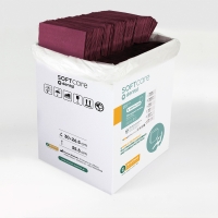 Dental Bibs Soft Care Plus 3ply bordeaux (500 pcs) - 1