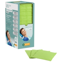 Dental Bibs Soft Care Plus 3ply with dispenser lime green (4 x 125 pcs) - 1