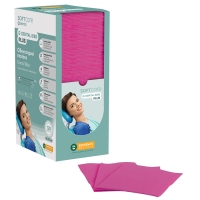 Dental Bibs Soft Care Plus 3ply with dispenser fucsia (4 x 125 pcs) - 1