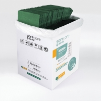 Dental Bibs Soft Care Plus 3ply dark green (500 pcs) - 1