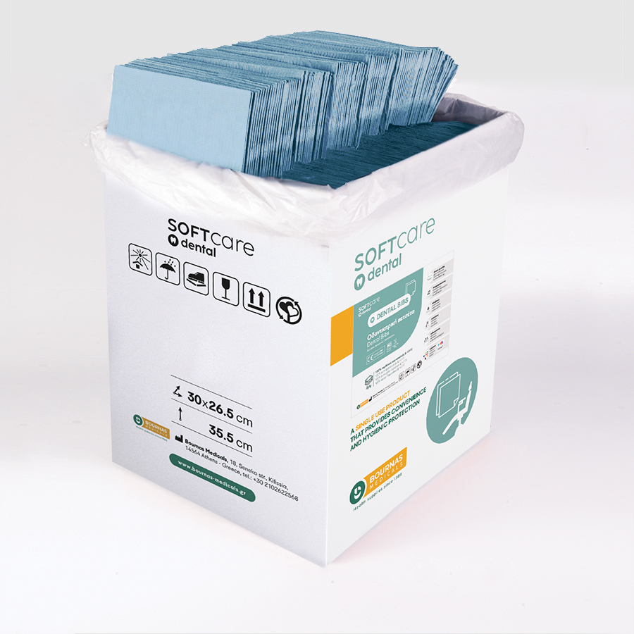 Dental Bibs Soft Care Standard 2-слойные светло-синие (500 шт.)