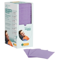 Dental Bibs Soft Care Standard 2ply with dispenser purple (4 x 125 pcs) - 1