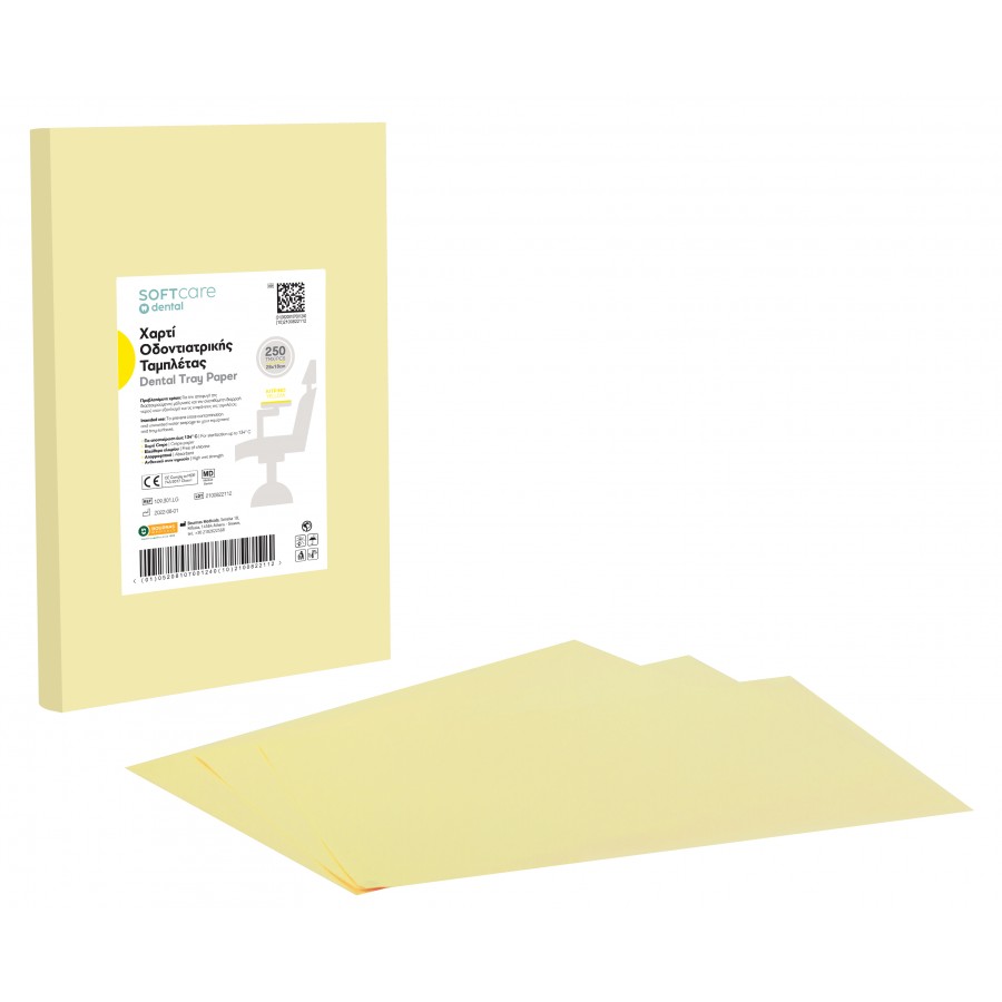 Soft Care Dental Tray paper 18 x 28 cm - Yellow (250 pcs)