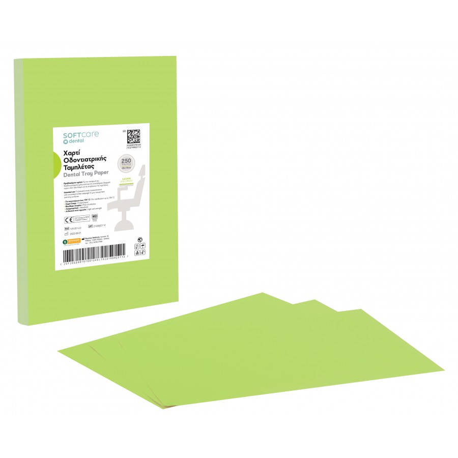 Soft Care Dental Tray paper 18 x 28 cm - Lime Green (250 pcs)