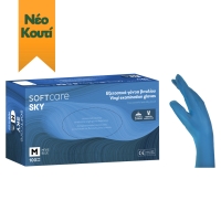 Soft Care SKY Vinyl Gloves – Blue powdered (100pcs) - 1