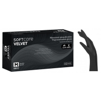 Перчатки виниловые Soft Care VELVET неопудренные – черные (100шт) - 1