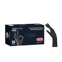 Kindad Nitrile Soft Care Fine - mustad (100 tk) - 1