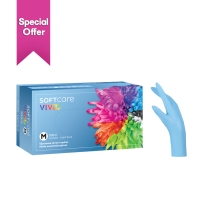 Soft Care Vivid Nitrile Gloves - Light Blue (100pcs) - 2