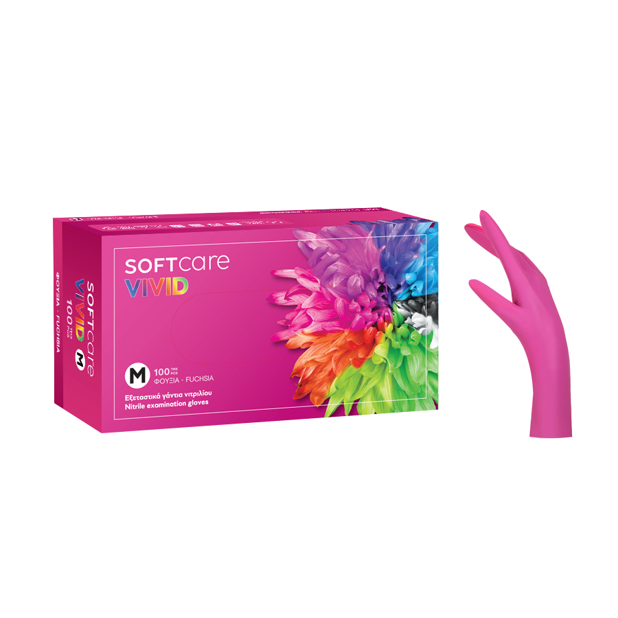 Soft Care Vivid nitriilkindad - fuksia (100 tk)