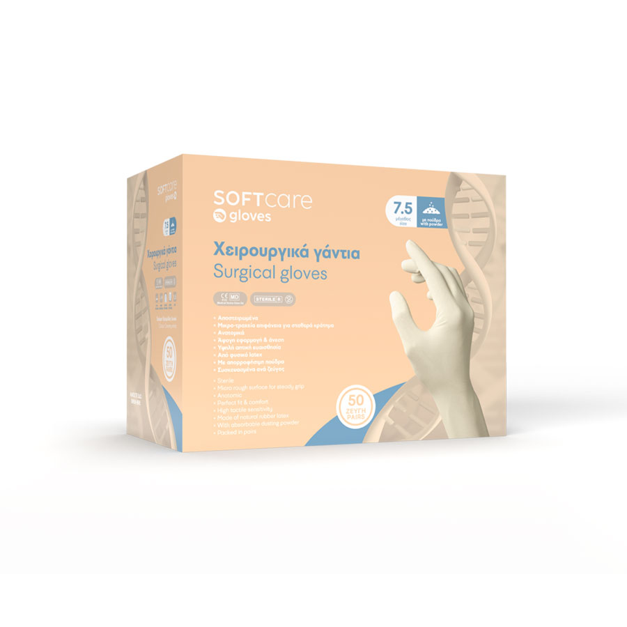 Перчатки хирургические латексные Soft Care опудренные