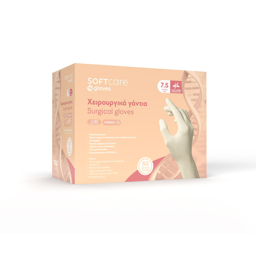 Хирургические латексные перчатки Soft Care без пудры