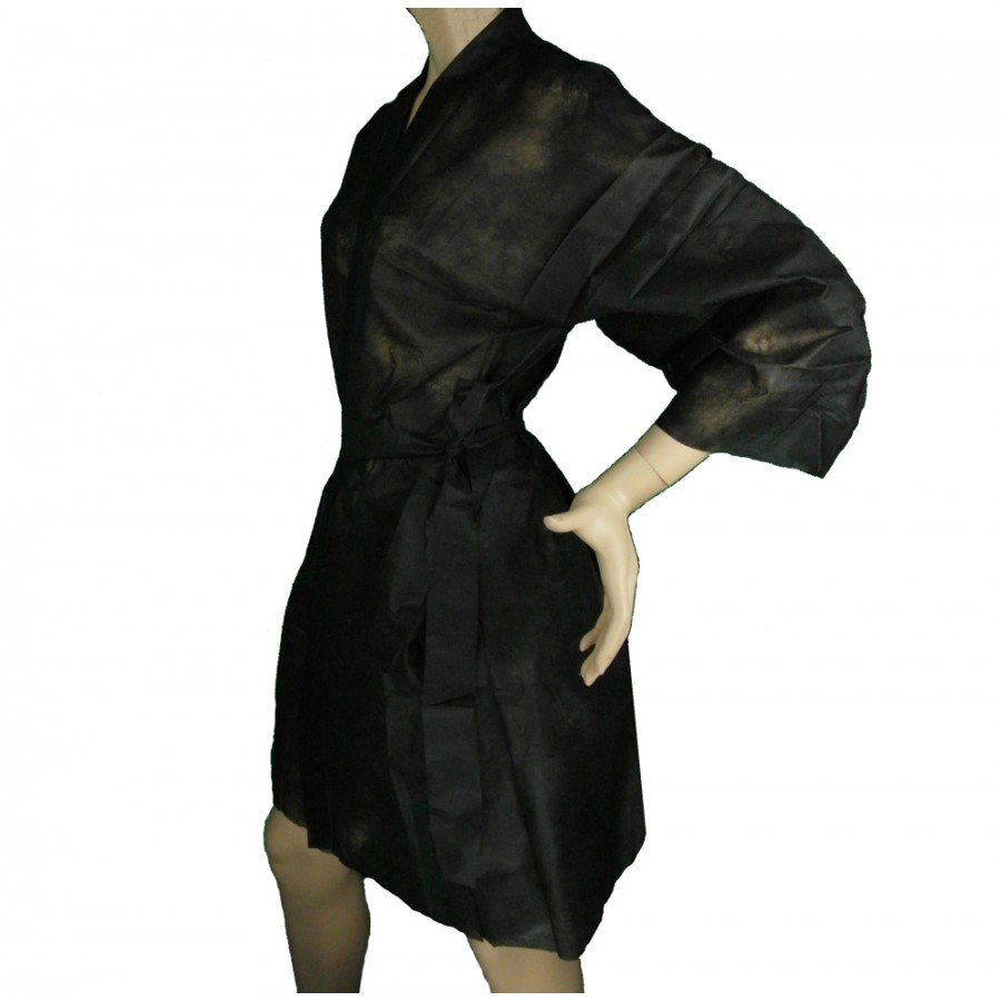 Kimono Robe Non-Woven Black