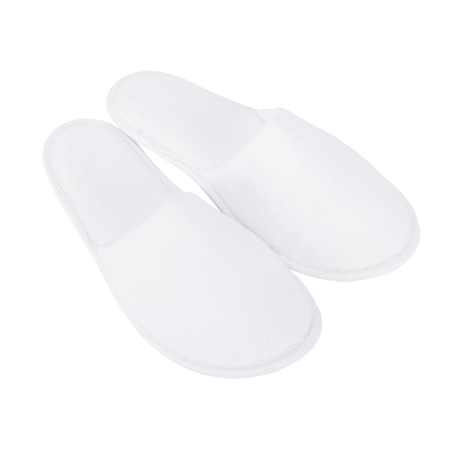 Close toe Slippers Soft Care Micro-Velvet Basic - white