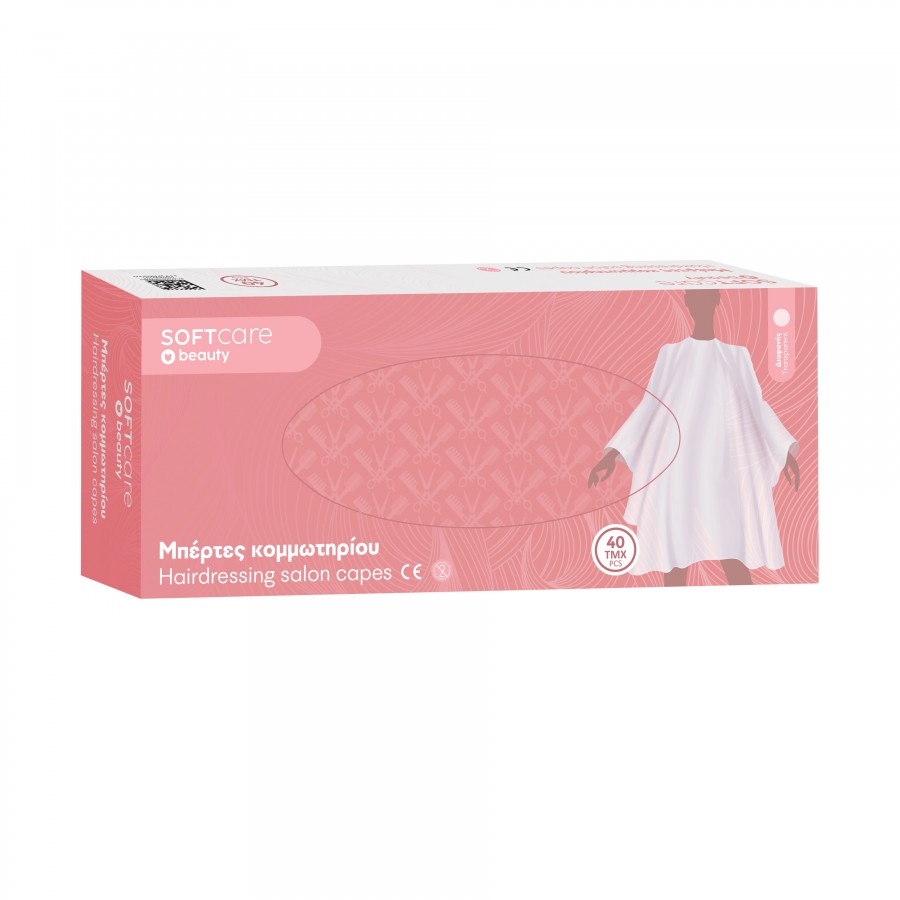 Hairdresser's Cape Soft Care PE Διαφανείς 130 x 90 cm - clear (40 pcs)