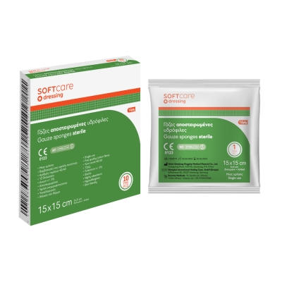 Губка марлевая стерильная Soft Care  [5 х 5см] 12 слоев (10 шт)