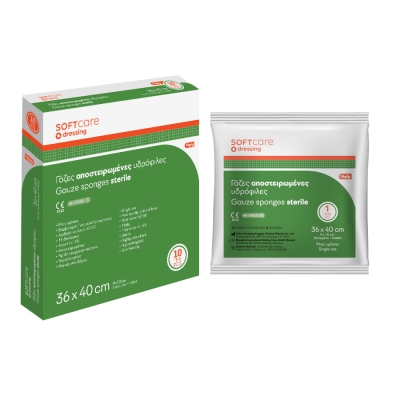 Губка марлевая стерильная Soft Care  [9 x 10см] 16 слоев (10 шт)