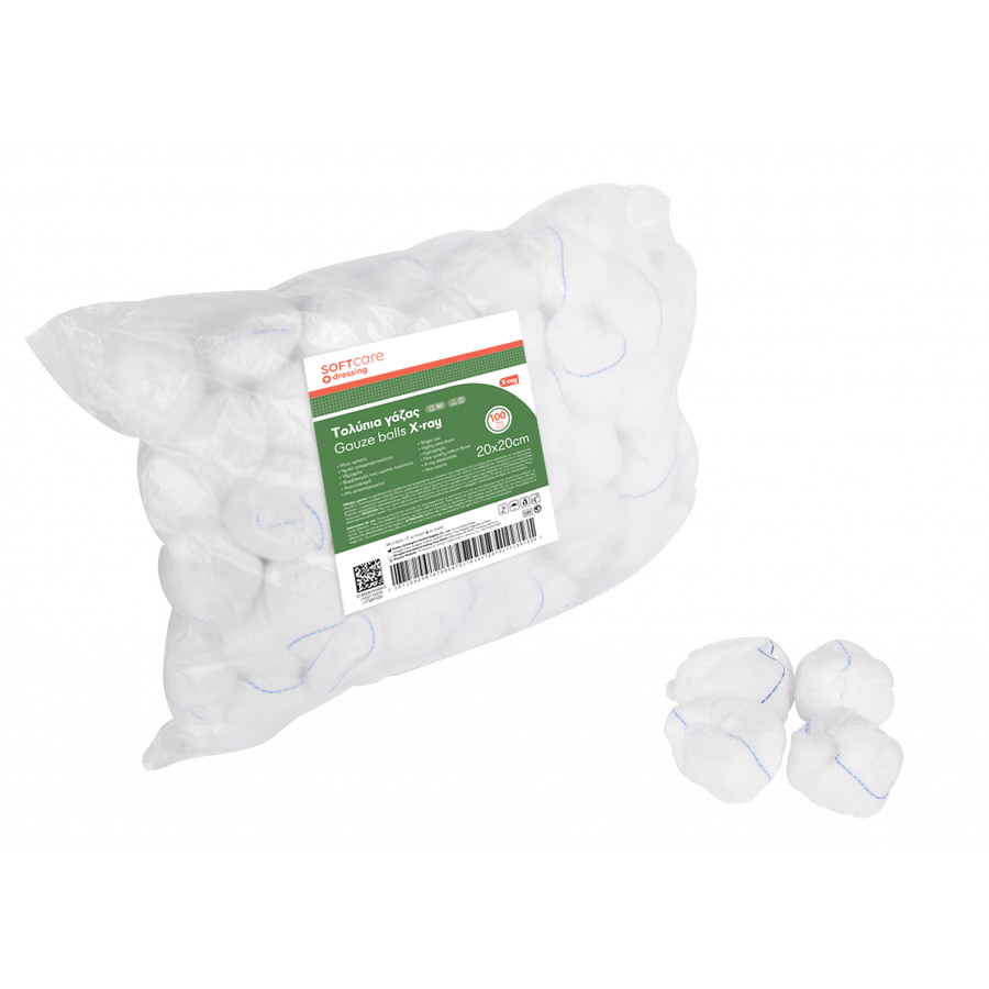 Gauze balls Soft Care X-Ray detectable 20 x 20 cm