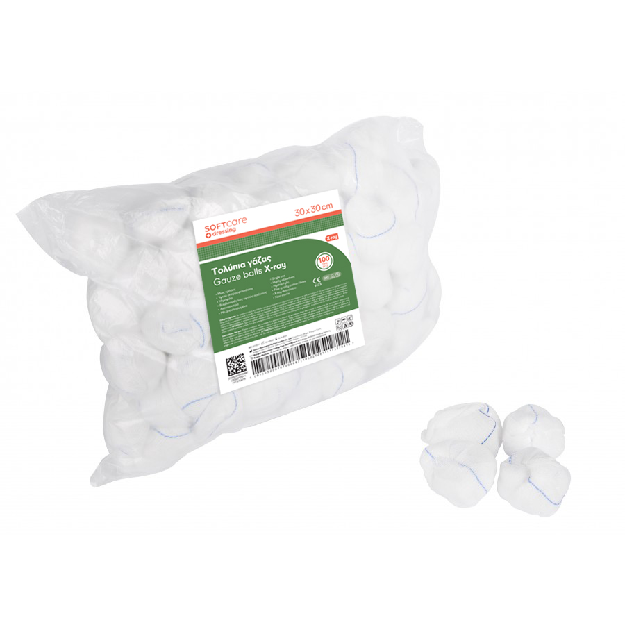 Gauze balls Soft Care X-Ray detectable 30 x 30 cm