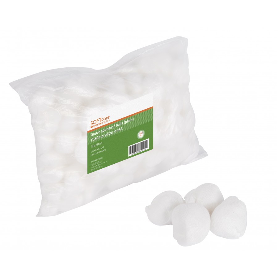 Gauze balls Soft Care Plain 20 x 20 cm