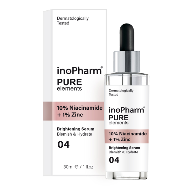 Inopharm Pure Elements Face Serum With 10% Niacinamide + 1% Zinc Näoseerum