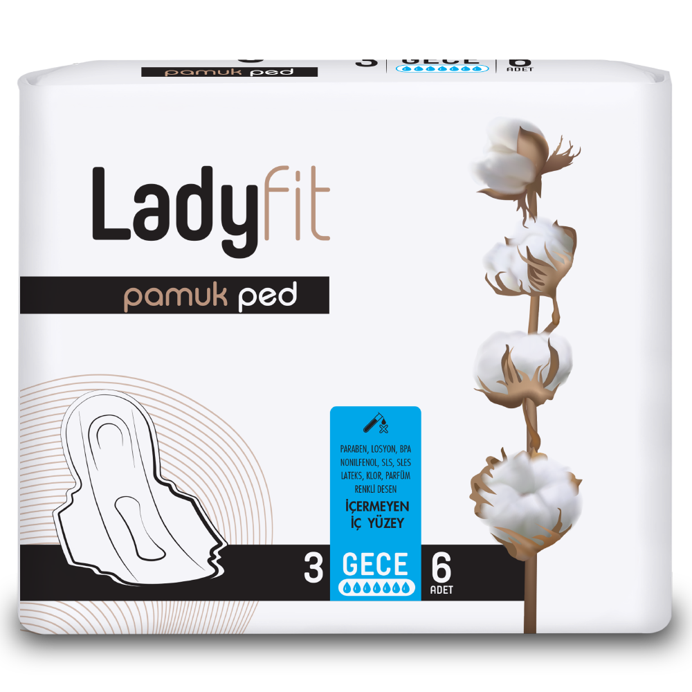 Lady Fit Cotton Sanitary Napkins (Night)