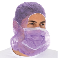 Astro caps with 2-ply face mask violet | PP - 1