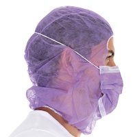 Astro caps with 2-ply face mask violet | PP - 3