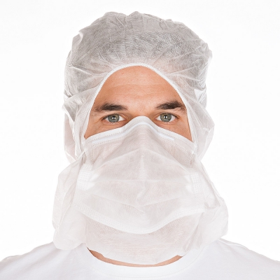 Astro caps with 2-ply face mask white | SMS