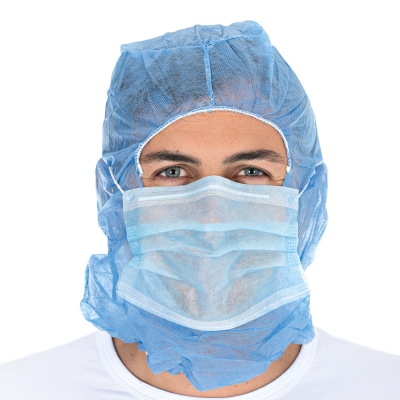 Astro caps with 2-ply face mask blue | SMS