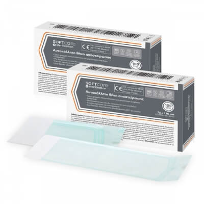 Самогерметизирующиеся стерилизационные чехлы Soft Care 90 x 260 мм [70 x 205 мм] (100 шт)