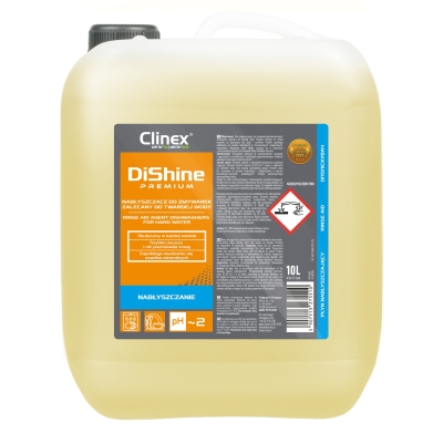 Clinex DiShine Premium — ополаскиватель для посудомоечных машин для очень жёсткой воды, 10 л