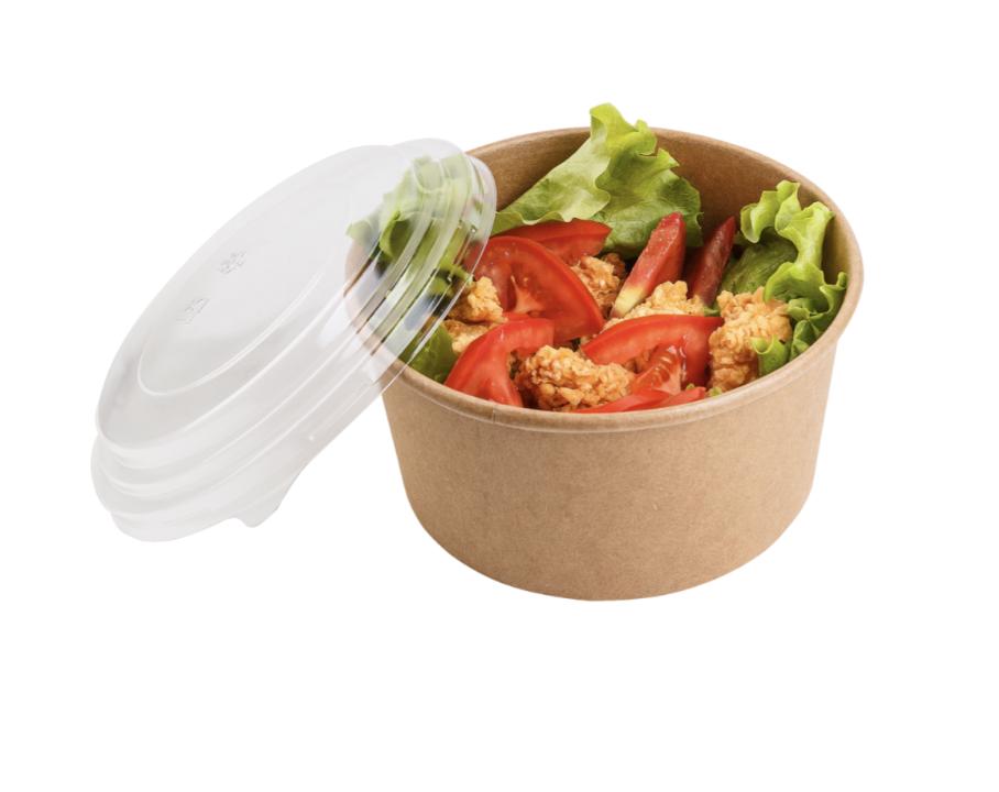 Paper containers 1100 ml, Ø185, kraft, pack of 40 pcs + Lid