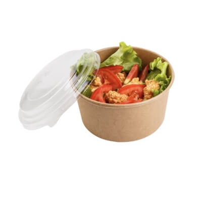 Бумажные контейнеры 1100мл, Ø185,kraft, упак 40шт + Крышка