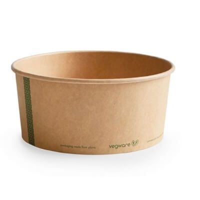 Ümmargune toidukarp kraftpaberist maisitärklise kattega, 1100ml, 50 tk pakis