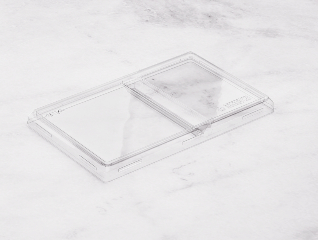 Läbipaistev kaas 800 ml lame 2 sektsiooni, 120 x 200 mm, pakis 50 tk