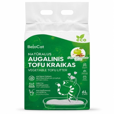 BeloCat TOFU Natural Cat Litter – Apple and Cinnamon Scent | 6 L / 2.5 kg