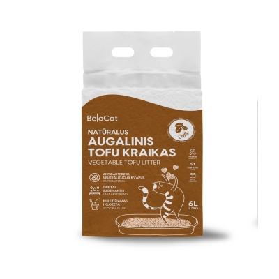 “Belocat” TOFU Cat Litter, 6 L / 2.5 kg (Coffee), 100% Natural