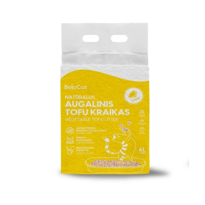 “Belocat” TOFU Cat Litter, 6 L / 2.5 kg (Lemon), 100% Natural