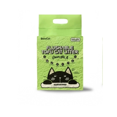 “Flushable” TOFU Cat Litter, 6 L / 2.5 kg (Green Tea), 100% Natural