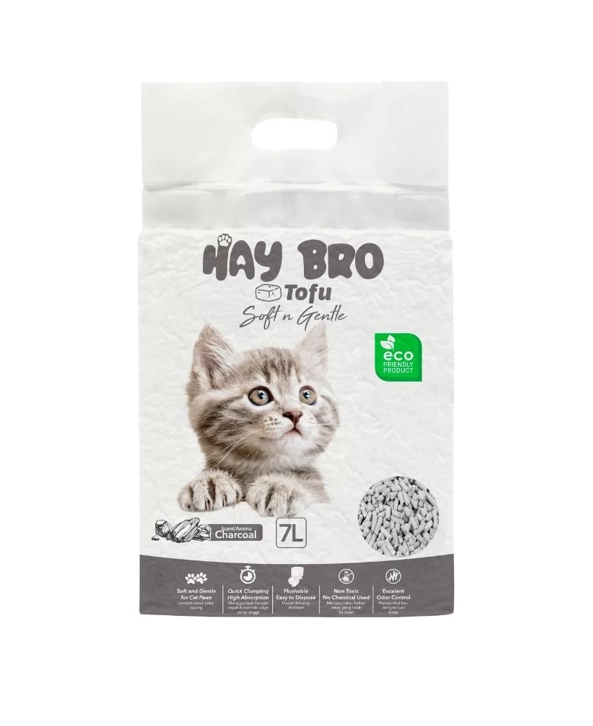 “HayBro” TOFU Cat Litter, 7 L / 2.5 kg (Charcoal), 100% Natural