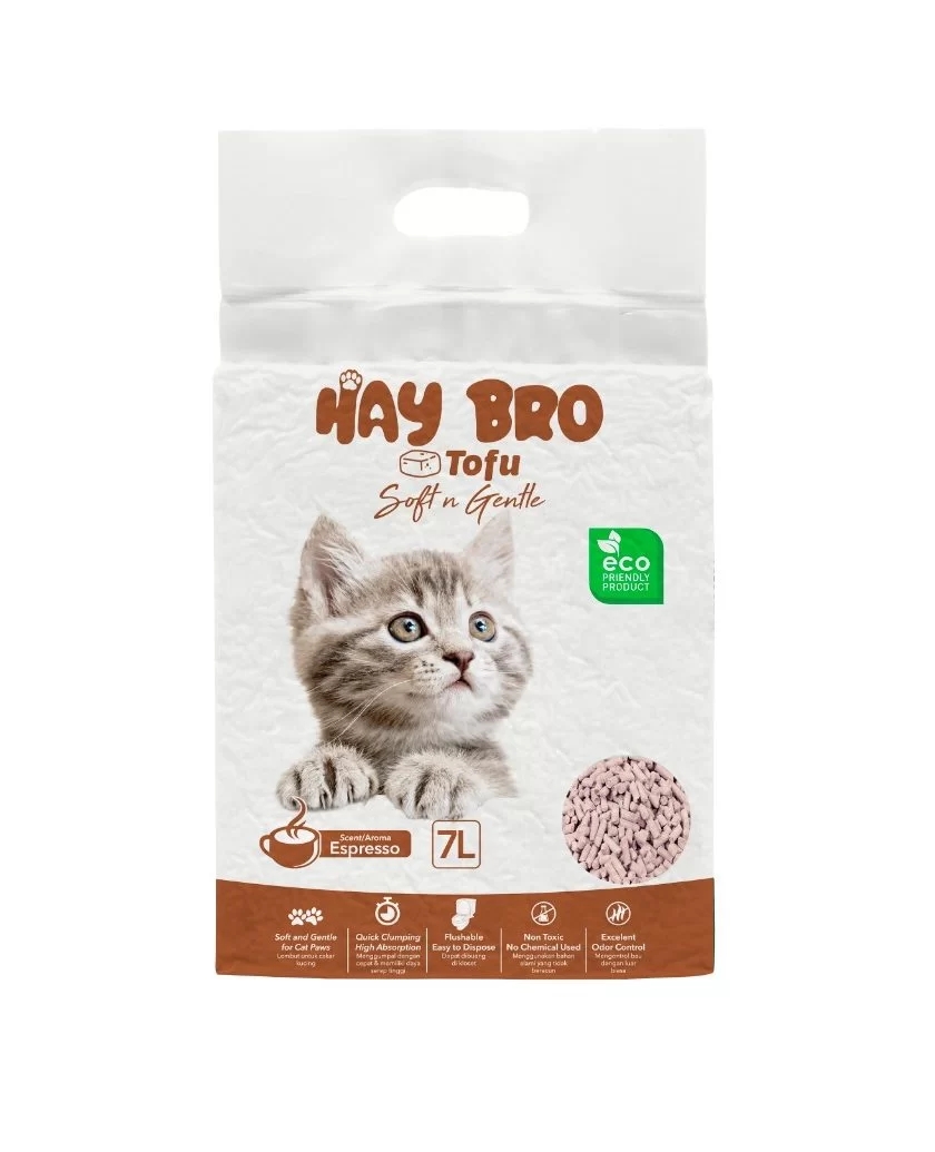 TOFU kassiliiv kassidele „HayBro“ 7 l / 2,5 kg (espresso), 100% naturaalne