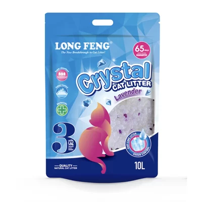 Long Feng Scented Silica Gel Cat Litter, Lavender Scent, 10 L