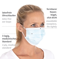 Face masks type II, 3-ply | PP blue 50tk - 4